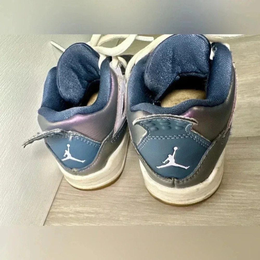 Kids Jordan 4 Retro TD Toddler Shoes Black Light Purple White Size 10C - Picture 4 of 8